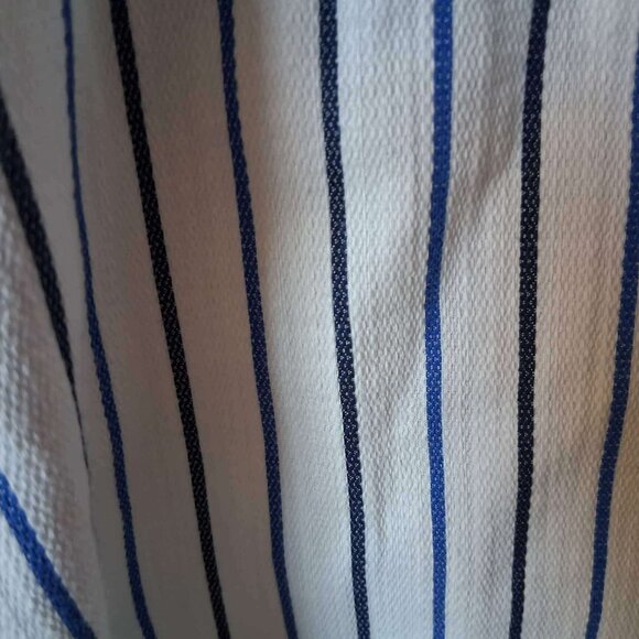 Liz Claiborne Blouse-y Blue Striped Long Sleeve Buttoned Shirt Blouse Size L - Picture 5 of 8